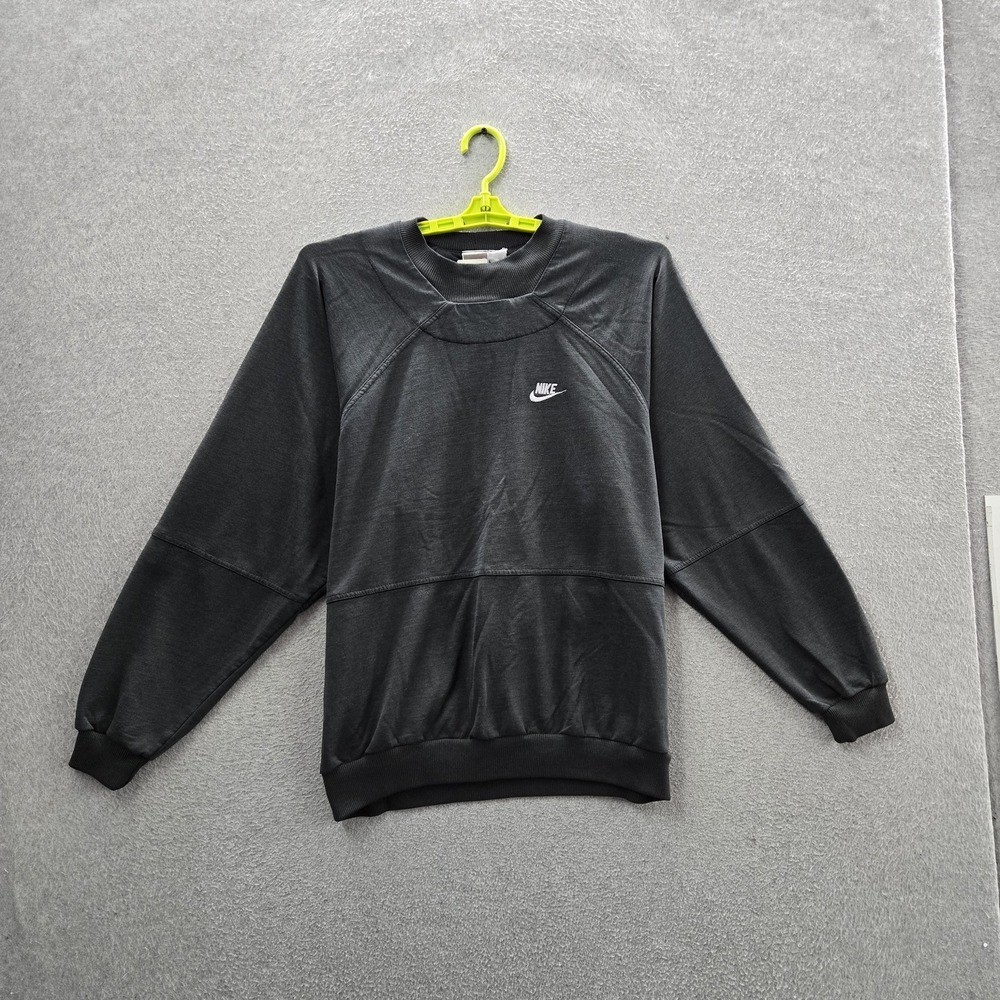 VINTAGE Nike Men Sweatshirt L Gray Swoosh Embroidered Logo 90s‎ Pullover